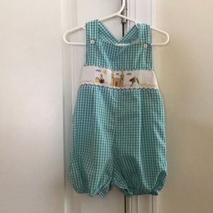 Smocked Beach Sand Castle Bubble/Romper